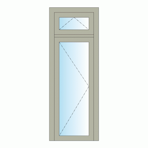 Jednokřídlé vchodové dveře se sklopným nadsvětlíkem