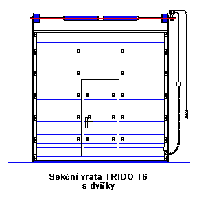 Sekční vrata TRIDO T6 s dvířky
